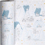 Inpakpapier, b: 57 cm, 80 gr, , ijsberen kerstmis, 150m