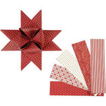 Papieren vlechtstroken, rood, wit, L: 100 cm, d: 18 cm, B: 40 mm, 40 stroken/ 1 doos