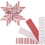 Papieren vlechtstroken, rood, wit, L: 100 cm, d: 18 cm, B: 40 mm, 40 stroken/ 1 doos