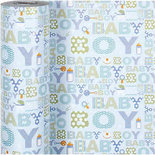 Inpakpapier, baby boy, B: 50 cm, 80 gr, 150 m/ 1 rol