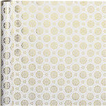 Inpakpapier, b: 50 cm, 80 gr, wit, goud, tegels, 3m