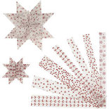 Papieren vlechtstroken, rood, wit, L: 44+78 cm, B: 15+25 mm, d: 6,5+11,5 cm, 48 stroken/ 1 doos