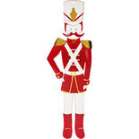 Notenkraker, goud, rood, wit, H: 110 cm, B: 30 cm, 300 gr, 1 stuk