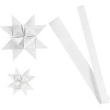 Papieren vlechtstroken, wit, L: 44+78 cm, d: 6,5+11,5 cm, B: 15+25 mm, 32 stroken/ 1 doos