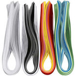 Quilling stroken, diverse kleuren, L: 78 cm, B: 5 mm, 120 gr, 12x100 stuk/ 1 doos