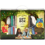 Creatieve Cadeaubox, Bosdieren van terracotta, wit, 1set