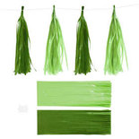 Tassels, donkergroen/lime green, afm 12x35 cm, 14 gr, 12 stuk/ 1 doos