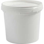 Plastic emmer met deksel, H: 9,5 cm, d: 9,2 cm, 385 ml, 20 stuk/ 1 doos