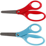 Kinderschaar, blauw, rood, L: 13 cm, rechtshandig, 12 stuk/ 1 doos
