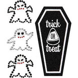 Stickers met strasstenen, spoken en kist, 14x17 cm, 1 vel