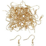 Franse oorbelhaak, verguld, L: 18 mm, 100 stuk/ 1 doos