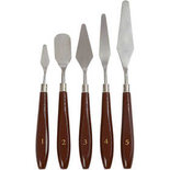 Paletmessen set, L: 17-23 cm, B: 1,5-2,5 cm, 5 stuk/ 1 doos