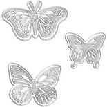 Stans- en embossing mallen, vlinders, afm 5x4,5+6,5x5+8x4,5 cm, 1 stuk