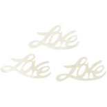 Pailletten, off-white, afm 30x15 mm, Love, 10gr