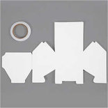 Huis, Huis met 1 verdieping, afm 8x6,5x7,5 cm, 230 gr, wit, 8stuks, 230 gr