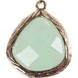Sieradenhanger, afm 15x18 mm, gatgrootte 1 mm, lichtgroen, 1stuk