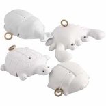 Trekdieren, l: 10-15 cm, b: 8-14 cm, wit, 4stuks