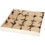 Houten ornamenten, afm 10 cm, dikte 2,5 mm, 4x40 stuk/ 1 doos