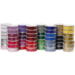 Lace tape set, diverse kleuren, B: 15 mm, 56x3 m/ 1 doos