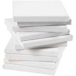 Gespannen canvas, wit, D: 1,6 cm, afm 15x15 cm, 280 gr, 80 stuk/ 1 doos