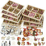 Houten Figuren - Home deco - Hout - diverse kleuren - 0,15-0,45x0,4-0,5cm - Creotime - 600 Stuks
