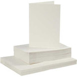 Kaarten en enveloppen, off-white, afmeting kaart 10,5x15 cm, afmeting envelop 11,5x16,5 cm, 110+220 gr, 50 set/ 1 doos