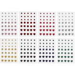 Strasstenen, rond, vierkant, hart, afm 6+8+10 mm, 8 vel/ 1 doos