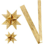 Papieren vlechtstroken, goud, L: 44+78 cm, d 6,5+11,5 cm, B: 15+25 mm, 32 stroken/ 1 doos