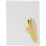 Canvas met goudkleurige motieven, wit, H: 25,4 cm, B: 20,3 cm, 1 stuk