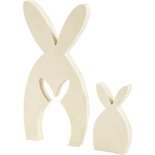 2in1 Figuren, hazen / konijnen, H: 11,5+24,5 cm, B: 6,5+11,5 cm, 1 set