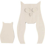 2in1 Figuren, uil, h: 6+11,5 cm, b: 3,8+7,5 cm, triplex, 1set, diepte 1,2 cm