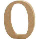 Cijfer 0 - 3D Cijfer - Nul - MDF Hout - Bruin - Decoratie Om Neer Te Zetten - Hoogte: 8cm - Dikte: 1,5cm - Creotime - 1 stuk