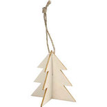 3D decoraties van hout, kerstboom, afm 7,5x7,5 cm, dikte 2 mm, 3sets