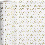 Inpakpapier, b: 57 cm, 80 gr, wit, goud, kerstboom, 75m