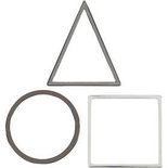 Sieraden hangers, afm 30x30 mm, dikte 1,1 mm, donker metallic grijs, verzilverd, 30stuks