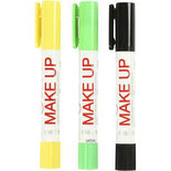 Playcolor Make up, lichtgroen, geel, zwart, reptiel, 3x5gr