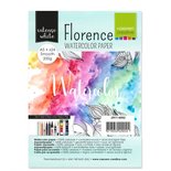 Aquarelpapier - Intense White - A5 - 200 grams - Gladde Structuur - Smooth - Florence - 24 vellen