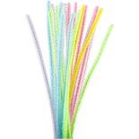 Chenilledraad glitter pastelkleuren