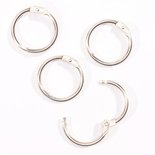 Vaessen Creative - Boekbindringen - Klikringen - Zilver - 38mm - 12 stuks