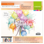 Florence aquarelpapier smooth off-white 200g 30,5 x 30,5 cm 10 vel