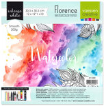 Florence aquarelpapier smooth white 200g 30,5 x 30,5 cm 10 vel