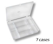 Opbergbox met deksel - Kralendoos - 7 vakjes - Transparant - 12x9x2,5cm - Vaessen Creative - 1 stuk