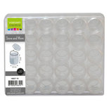 Opbergbox met 30 potjes - Opbergen kralen, pailetten en klein spul - 12 potjes - Ø2,5cmx3cm - 16,5x13,5x3,5 cm - Vaessen Creative - 1 stuk