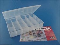 Opbergbox met deksel - Kralendoos - 17 vakjes - Transparant - 27x18,5x4,5cm - Craft - 1 stuk