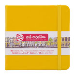 Schetsboek - Tekenboek - Harde kaft - Met Elastiek - Golden Yellow - 12x12cm - 140gr - 80 blz - Talens - 1 stuk