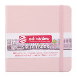 Schetsboek - Tekenboek - Harde kaft - Met Elastiek - Pastel Pink - 12x12cm - 140gr - 80 blz - Talens - 1 stuk