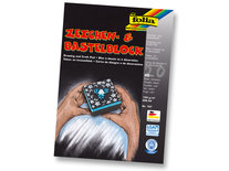 Tekenblok - Zwart Tekenpapier - A4 - 130gr - Folia - 20 vellen