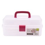 Opbergbox met inleg tray, deksel en hengsel - Opbergen knutselspullen en hobbymateriaal - Transparant - 31x17x15cm - Vaessen Creative - 1 stuk