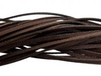 Imitatie suede veter donker bruin 3 mm