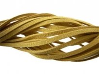 Imitatie suede veter geel 3 mm